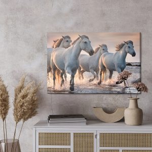 Peinture sur toile Chevaux Blancs Dans La Mer – Image 3