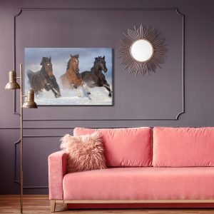 Peinture sur toile Chevaux Au Galop En Hiver – Image 4