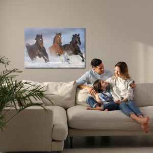 Peinture sur toile Chevaux Au Galop En Hiver – Image 7