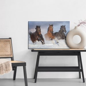 Peinture sur toile Chevaux Au Galop En Hiver – Image 6