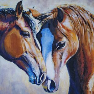 Peinture sur toile Chevaux À L'aquarelle – Image 1
