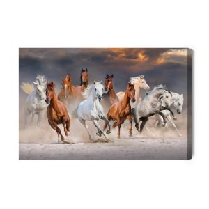 Peinture sur toile Chevaux Dans Le Désert – Image 2