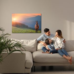 Peinture sur toile Cheval Sur Fond De Coucher De Soleil – Image 7