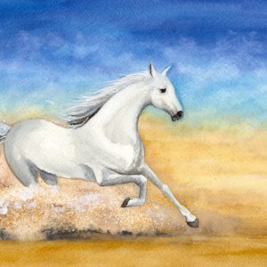 Peinture sur toile Un Cheval Galopant Dans Le Désert – Image 1