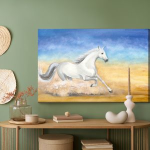 Peinture sur toile Un Cheval Galopant Dans Le Désert – Image 5