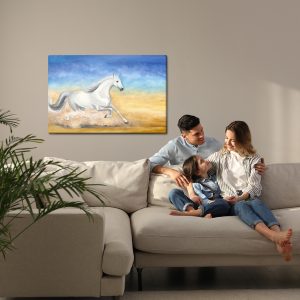 Peinture sur toile Un Cheval Galopant Dans Le Désert – Image 7