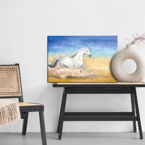 Peinture sur toile Un Cheval Galopant Dans Le Désert – Image 6