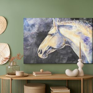 Peinture sur toile Un Cheval Léger Sur Fond Sombre – Image 5