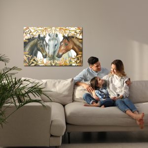 Peinture sur toile Chevaux Dans Les Feuilles D'automne – Image 7