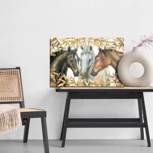 Peinture sur toile Chevaux Dans Les Feuilles D'automne – Image 6