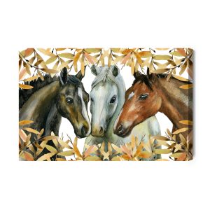 Peinture sur toile Chevaux Dans Les Feuilles D'automne – Image 2