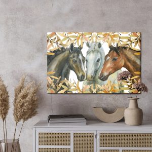 Peinture sur toile Chevaux Dans Les Feuilles D'automne – Image 3