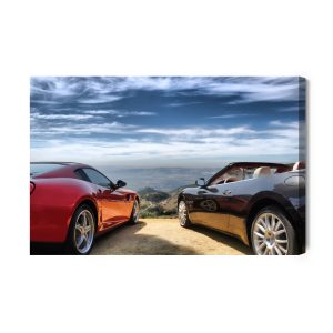 Peinture sur toile Voitures De Luxe Devant La Campagne – Image 2