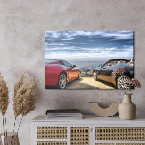 Peinture sur toile Voitures De Luxe Devant La Campagne – Image 3