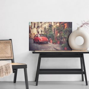 Peinture sur toile Voiture Rouge Dans Un Style Vintage – Image 6
