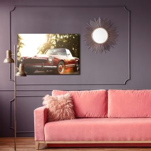 Peinture sur toile Voiture Rétro Rouge – Image 4