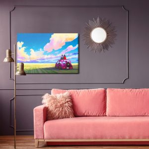 Peinture sur toile La Voiture Et Le Paysage Abstrait – Image 4