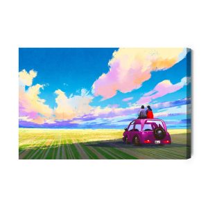 Peinture sur toile La Voiture Et Le Paysage Abstrait – Image 2