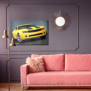 Peinture sur toile Voiture De Sport Jaune – Image 4