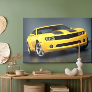 Peinture sur toile Voiture De Sport Jaune – Image 5