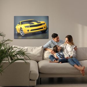 Peinture sur toile Voiture De Sport Jaune – Image 7