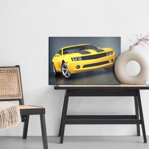 Peinture sur toile Voiture De Sport Jaune – Image 6