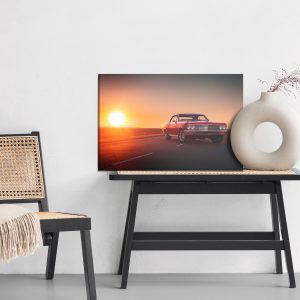Peinture sur toile Voiture Rétro Et Coucher De Soleil – Image 6