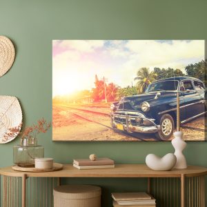 Peinture sur toile Voiture Noire Dans Un Style Rétro – Image 5