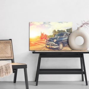 Peinture sur toile Voiture Noire Dans Un Style Rétro – Image 6