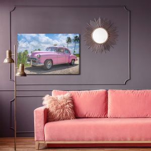 Peinture sur toile Voiture Vintage Rose – Image 4