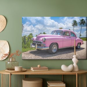 Peinture sur toile Voiture Vintage Rose – Image 5
