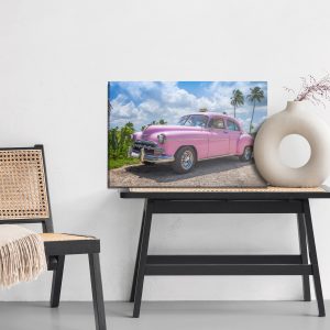 Peinture sur toile Voiture Vintage Rose – Image 6