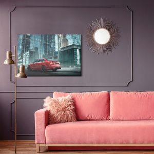 Peinture sur toile Voiture Rouge Dans La Ville – Image 4