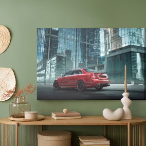 Peinture sur toile Voiture Rouge Dans La Ville – Image 5