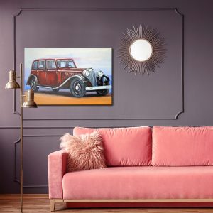 Peinture sur toile Voiture Vintage Rouge – Image 4
