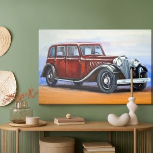 Peinture sur toile Voiture Vintage Rouge – Image 5