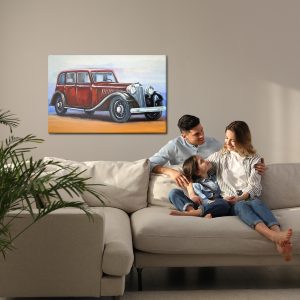 Peinture sur toile Voiture Vintage Rouge – Image 7
