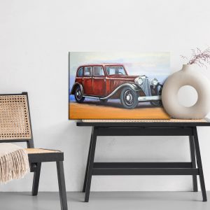 Peinture sur toile Voiture Vintage Rouge – Image 6