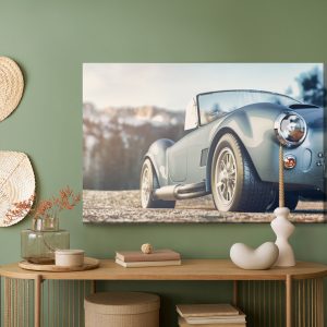 Peinture sur toile Voiture Classique Sur Fond De Montagnes – Image 5