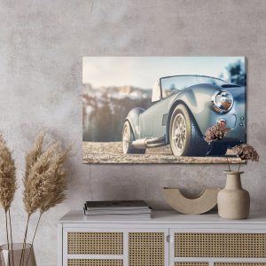 Peinture sur toile Voiture Classique Sur Fond De Montagnes – Image 3
