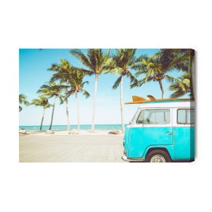 Peinture sur toile Voiture Et Plage Tropicale – Image 2