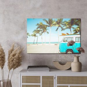 Peinture sur toile Voiture Et Plage Tropicale – Image 3
