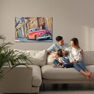 Peinture sur toile Voiture Rétro Et Architecture – Image 7