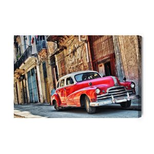 Peinture sur toile Voiture Rétro Et Architecture – Image 2