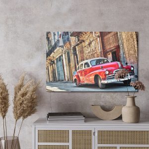 Peinture sur toile Voiture Rétro Et Architecture – Image 3