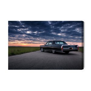 Peinture sur toile Voiture Et Nuages ​​Au Coucher Du Soleil – Image 2