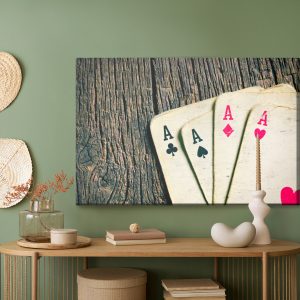 Peinture sur toile Vieilles Cartes Sur Une Table En Bois – Image 5