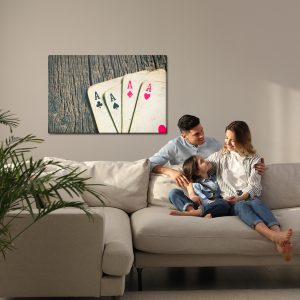 Peinture sur toile Vieilles Cartes Sur Une Table En Bois – Image 7