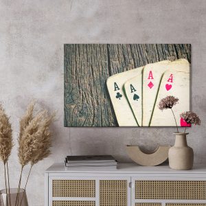 Peinture sur toile Vieilles Cartes Sur Une Table En Bois – Image 3