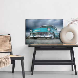 Peinture sur toile Voiture Turquoise Et Nuages – Image 6
